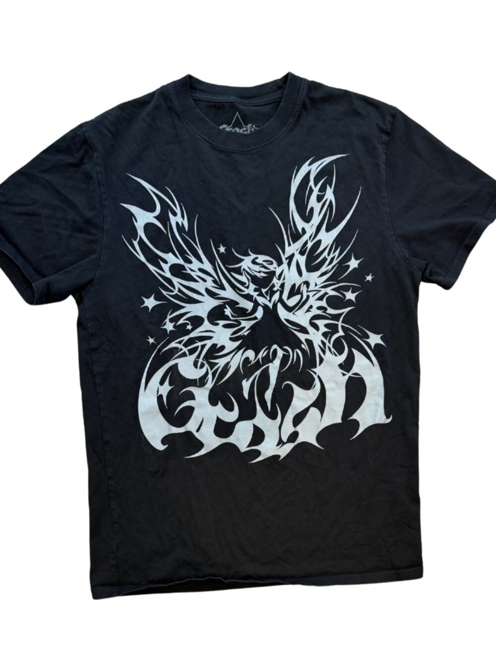 Trash Cyberpunk Fairy Tee Black Silver Size Medium